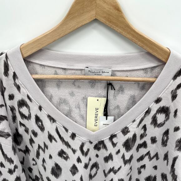 Michael Stars x Evereve NWT Camila Ikat Animal Print V-Neck Sweatshirt // L - Picture 6 of 13